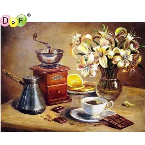 DPF Chocolate coffee 5D diamond embroidery crafts diamond mosaic square diamond painting cross stitch wall painting home decor