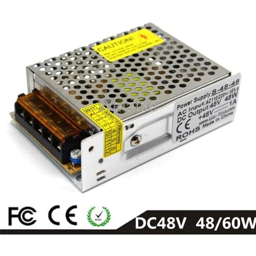 DC48V 48W 60W LED Light Belt Driver Switching Power Supply 110/220VAC Constant Voltage Transformer Monitoring CCTV CNC