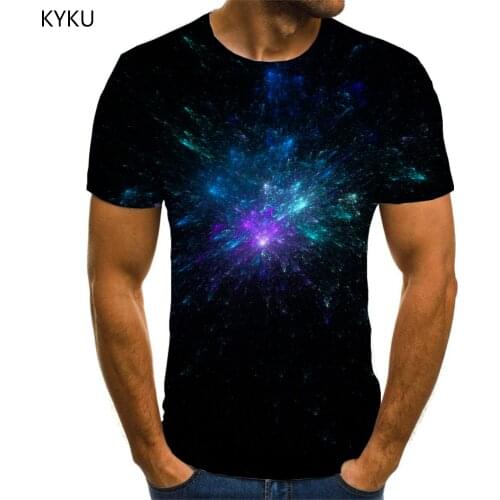 3d Tshirt Galaxy T-shirt Men Nebula Shirt Print Space Funny T shirts Mens Clothing Hip hop Cool Slim O-Neck