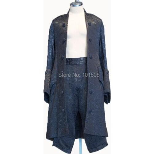 Customized!Jackets+skirt Mens 2pcs Black Velves Retro Coats Singer DJ concert MAN Victorian stage Performance MALE Suits N-024