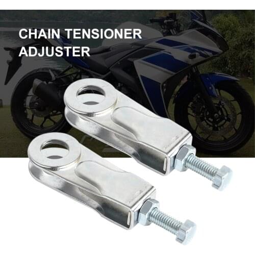 1 Pair NEW Yamaha YBR125ED YBR125 YBR 125 2008-2016 Motorcycle Chain Adjuster Kit Silver Puller Tensioner Adjuster Adjuster