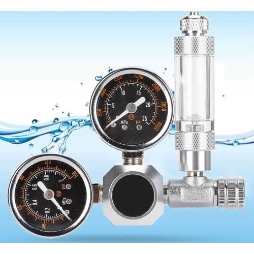 CO2 Generator System Kit CO2 Regulator Aquarium Dual Gauge Display with Bubble Counter and Check Valve Aquarium DIY