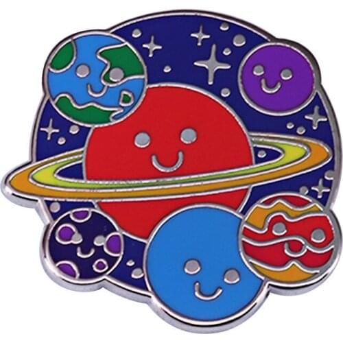 Creativity Universe Hard Enamel Pins Collect Funny Starry Sky Metal Cartoon Brooch Backpack Collar Lapel Badges Fashion Jewelry