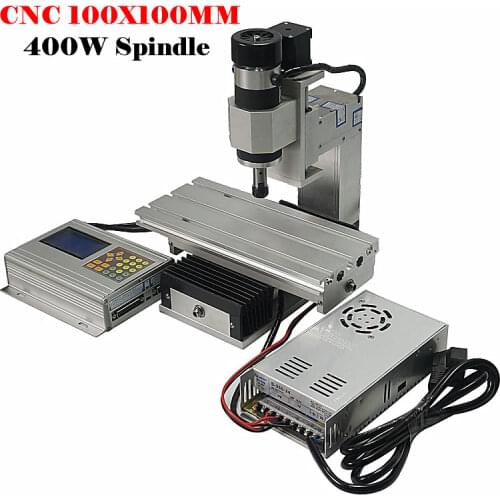Mini Vertical CNC 1010 Router Column Type Engraving Machine 400W Spindle 3Axis Can Upgrade 4Axis for Woodworking Metal Engraving