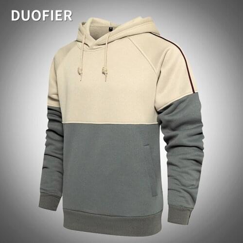 Mens 2021 Casual Pullover Hoodies Male Fashion Colorblock Hooded Big Pocket Sweatshirt Couple Trend Street Fleece Tops Oversized