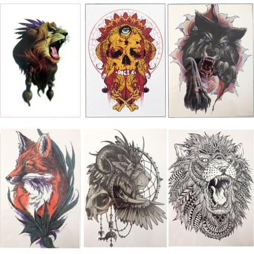 NEW Simple Design Black LION 21 X 15 CM Sized Sexy Cool Beauty Tattoo