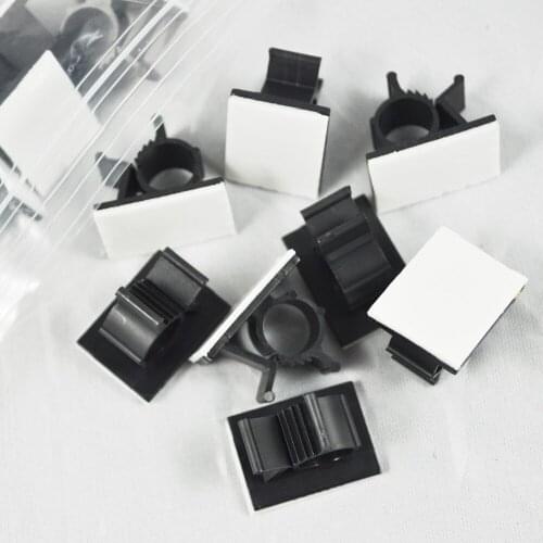 New Style 25 Pcs Black Adhesive Backed Nylon Wire Adjustable Cable Clips Clamps