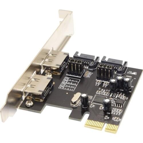 Xiwai PCI-E to 4 Ports SATA 3.0 ESATA PCIE SATA3 6Gbps PCI-E Adapter Expansion Card
