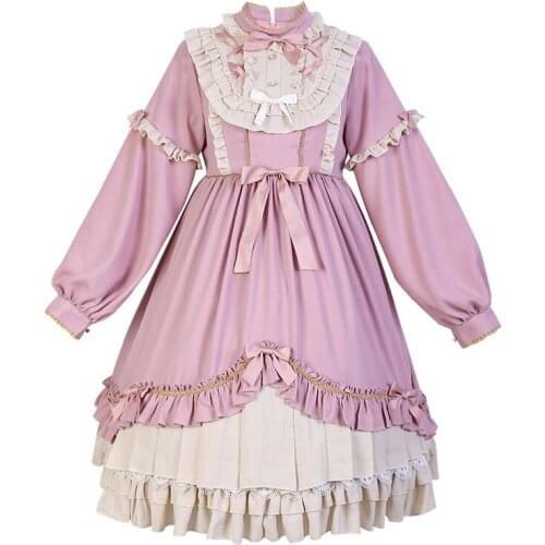 Lolita Dress Long Sleeve Pleated Day Dress For Girls