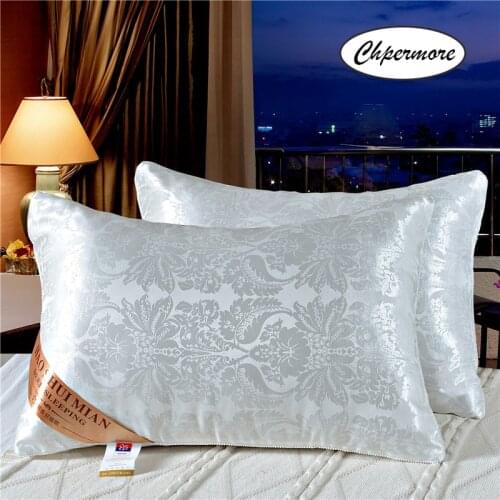 Chpermore 100% Mulberry Silk jacquard Pillow Orthopedic Neck Pillows Multifunction Comfortable silk Pillow Sleeping Health