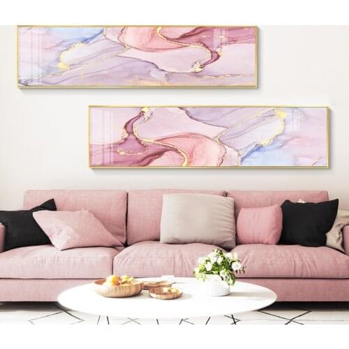 Nordic Abstract Golden Wall Art Canvas Posters Prints Watercolor Pink Green Pictures Living Room Morden Print Unframed Poster