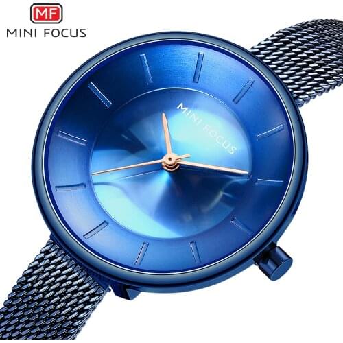MINIFOCUS Simple Casual Women Quartz Watches Top Brand Luxury Ultra Thin Mesh Strap Fashion Elegant Ladies Watch Waterproof 2020