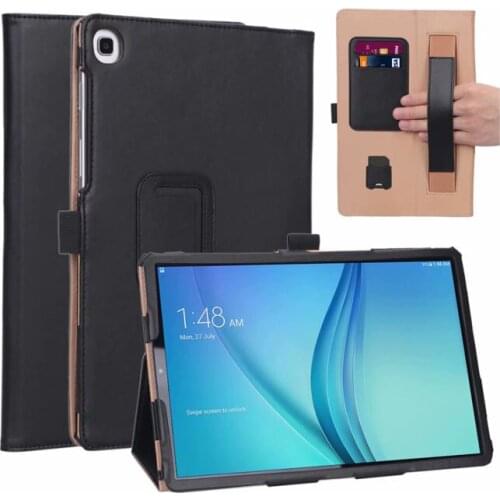 Luxury Folio PU Cover For Samsung Galaxy Tab A 10.1 S5e 10.5 2019 SM-T510 T720 T515 Handstrap Flip Case 20PCS/Lot