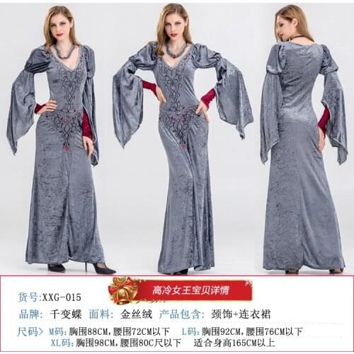 Halloween stage performance costume, high cold dress, queen vampire noble and elegant suit, suitable for any figure