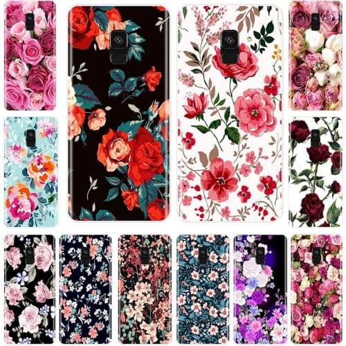Silicone Phone Case For Samsung Galaxy A6 A8 Plus 2018 A5 A7 Colorful Flowers Soft Back Cover Samsung A3 A5 A7 2016 2017