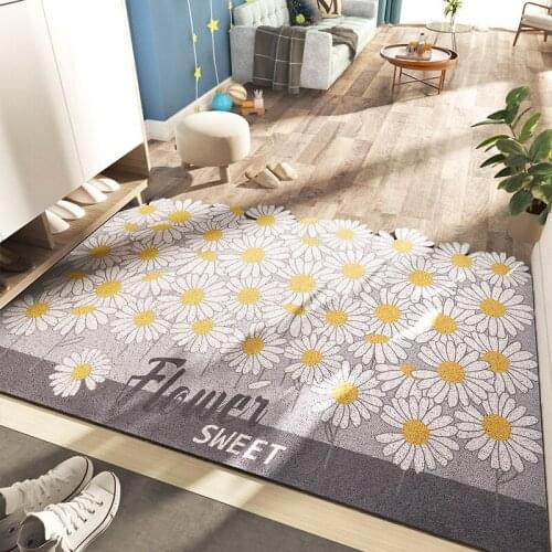 Nordic carpet Entrance Sun flower PVC Tailoring doormat DIY Home Wire rings Foot restaurant pad Hotel Shoe sole dirt removal pad