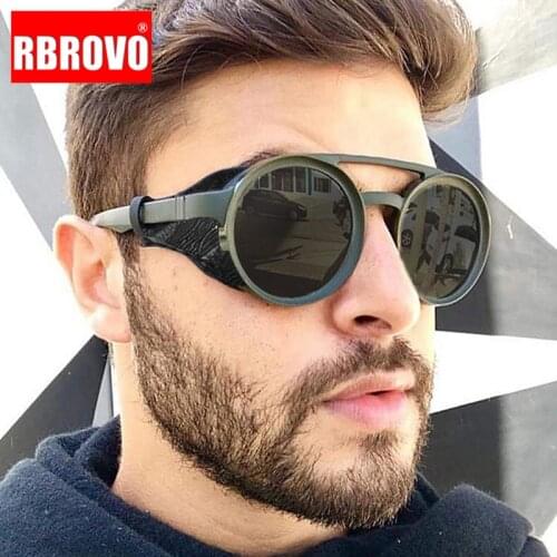 RBROVO Punk Sunglasses Men 2021 Luxury Brand Sun Glasses for Men/Women Designer Vintage Sunglasses Men Punk Lunette Soleil Homme