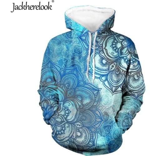 Jackherelook Womens Plus Size Sweatshirts Bohemian Mandala Brand Design Lady Hoodies Pullovers Oversized Top Streetwear Jackets