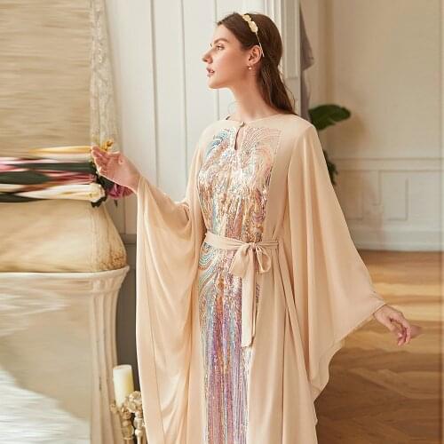 Evening Party Dresses Abayas For Women Robes Abaya Dubai Kaftan Turkey Islam Arabic Muslim Long Dress Caftan Marocain De Soiree