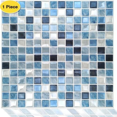 Erzaa Waterproof Vinyl Wallpaper 3D Peel and Stick Backsplash Kitchen Bathroom Mosaic Tiles