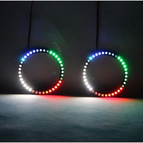 RGBW Angel Eyes Revolving Lights DRL LED Rolling Light Multi-Color Wireless Control RF - 2PCS 80mm 90mm 100mm 106mm 120mm 160mm