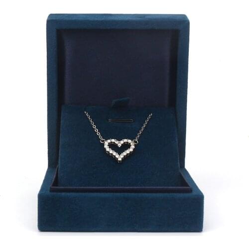 Wholesale Velvet For Women Vintage Blue Emerald Green Pendant Ring Bracelet Long Chain Box Retro Convex Square Suede