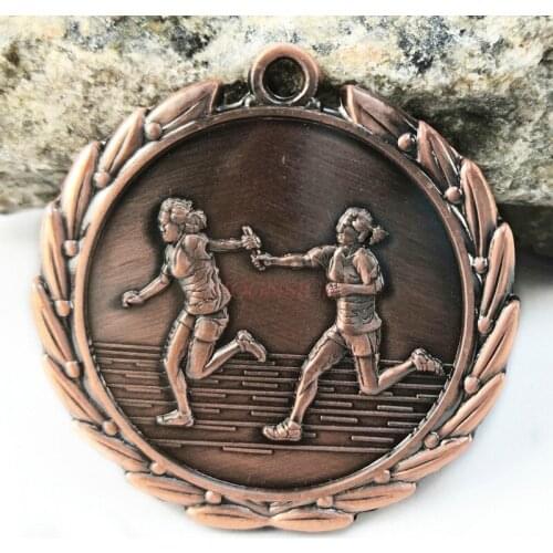 Womens Relay Race Running Competition Medal Metal Competition Gold And Silver Bronze Club School Factory Sports Event 2021