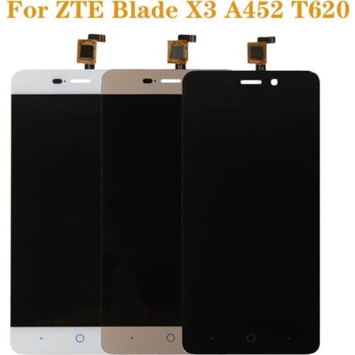 For ZTE BLADE X3 A452 t620 LCD display and touch screen digitizer component replacement for ZTE A452 LCDFree shipping+tools