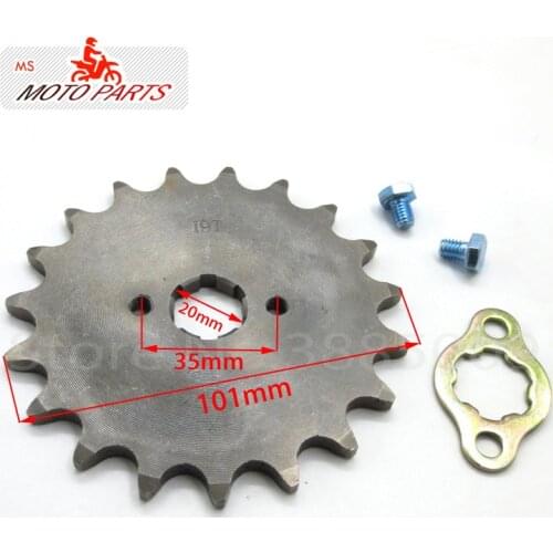Front Engine Sprocket 520# 19T Teeth 20mm For 520Chain With Retainer Plate Locker Motorcycle Dirt Bike ATV Parts