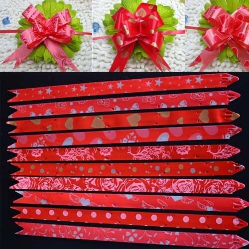 Mixed Color 10pcs Hand-painted Flower Bow Color Pull Party Flower Flower Decoration Wedding Birthday Packaging Pull Box Gif W6X5
