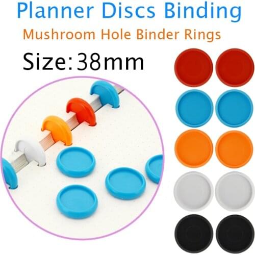 38mm 20pcs Colorful Mushroom Hole Binding Rings Binder Discs Notebook Ring Planner Binder Disc Loose Leaf Rings Binding Supplies