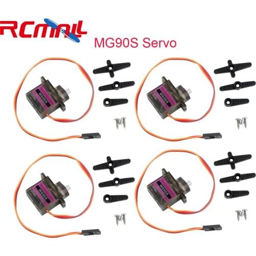 4Pcs/lot MG90S Servo MG90S Micro Mini Servo with Servo Arm For RC Helicopter Airplane and forArduino Raspberry Pi Project