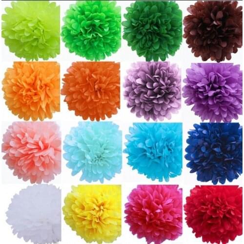 5pcs 8 inch (20cm) Tissue Paper Pom Poms Wedding Party Decor Artificial Paper Flower For Wedding Decoration /Garden Supplies
