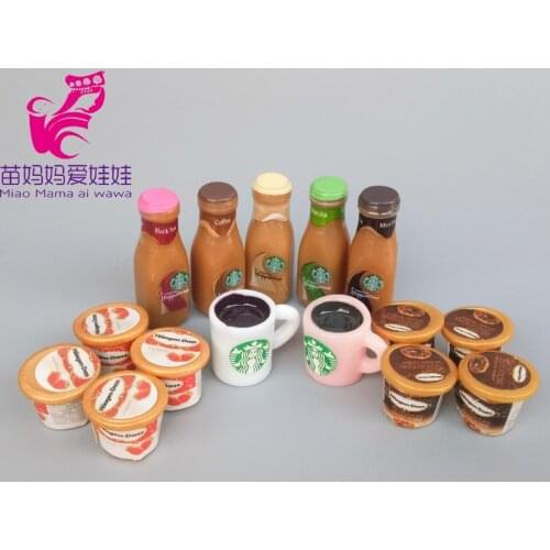 1/12 doll house accessories mini food coffee drink ice cream wine cup bottle for barbie doll ob 11 blythe doll accessories