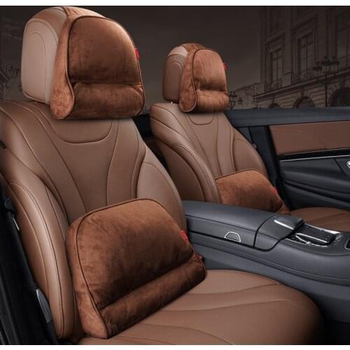 For Mercedes Benz Maybach S-Class headrest Luxury car Pillows Car Travel Neck Rest Pillows Seat Cushion Support Suede fabric