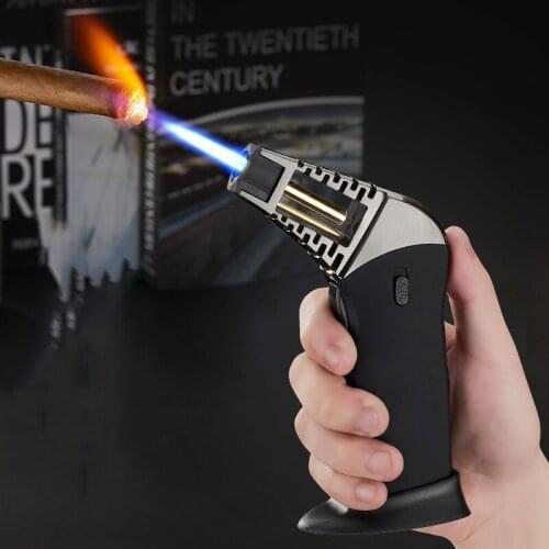 BBQ Kitchen Cooking Metal Gas Lighter Butane Torch Turbo Lighter 1300C Cigar Cigarette Lighters Smoking Accessories