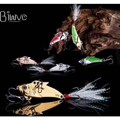 BIWVO Minnow Metal Hard Fish Bait Have Triple Hook Spinner Lure Artificial Swimbait Accessories Goods For Sea Fishing