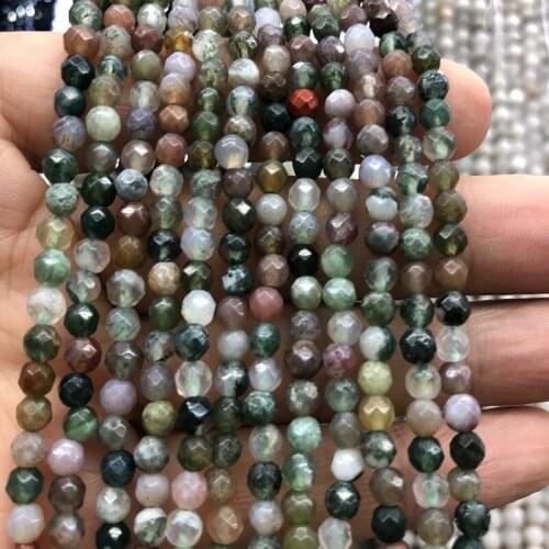 Natural Indian Agat e Beads, Faceted Stone Beads 4mm 6mm 8mm 10mm 12mm Gem Stone Jewelry beads,1of 15"strand