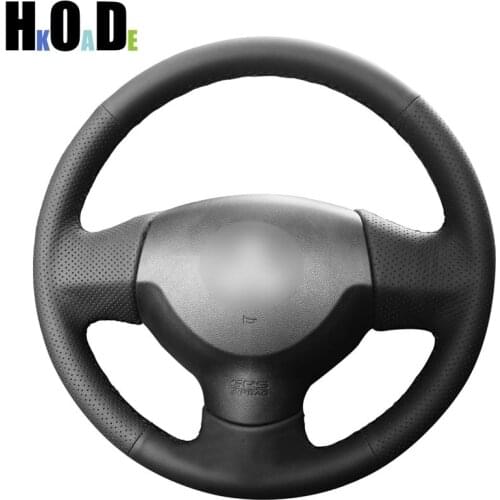 Black Artificial Leather Hand-stitched Car Steering Wheel Cover for Mitsubishi Lancer X 10 2007-2015 Outlander 2006-2013 ASX