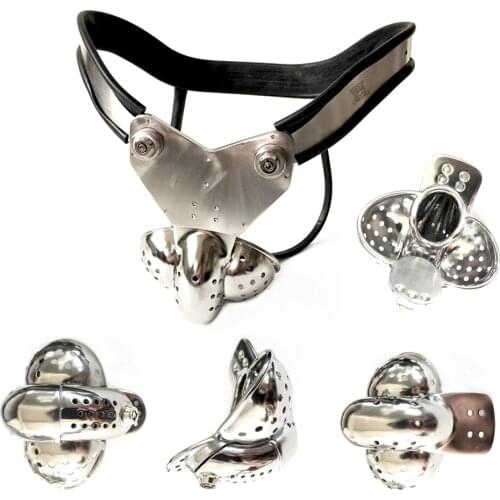 Ergonomic Male Adjustable Stainless Steel Chastity Belt Ventilate Scrotum Groove Cock Penis Cage Adult Bondage Bdsm Sex Toy 117