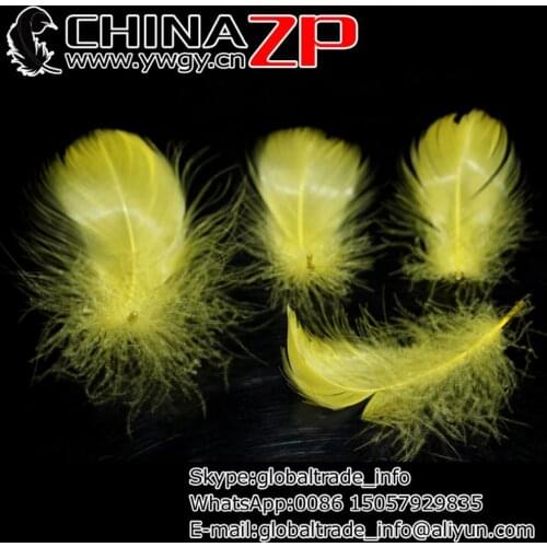 CHINAZP Factory 500pcs/lot Best Selling Earrings Decorations Dyed Yellow Goose Nagoire Loose Feathers