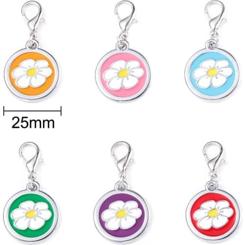 2PCs Flower Knitting Stitch Markers Zinc Based Alloy Pet Memorial Knitting Tools Silver Color Charms