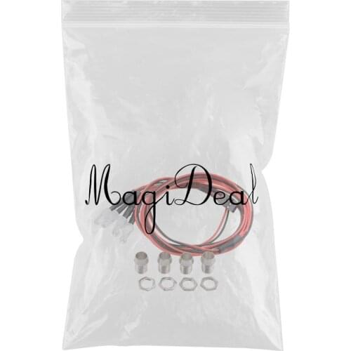 4 LED Light Kit Headlights Taillight White Red For 1/5 1/8 1/10 1/12