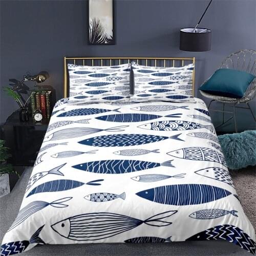 Luxury 3D Lucky Fish Print Home Living Duvet Cover Pillowcase Kids Bedding Set Queen and King EU/US/AU/UK Size