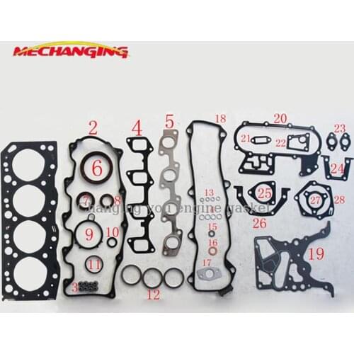 Customized LOGO FOR TOYOTA LAND CRUISER 4 RUNNER 2.4TD 2LT METAL Engine Parts Auto Parts Full Set Engine Gasket 04111-54040
