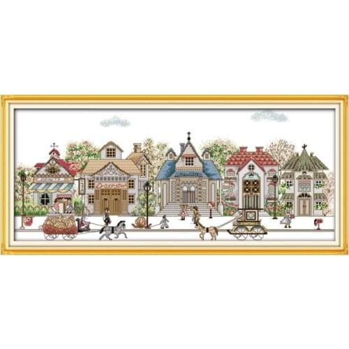Street view (5) cross stitch kit 14ct 11ct count printed canvas stitching embroidery DIY handmade needlework