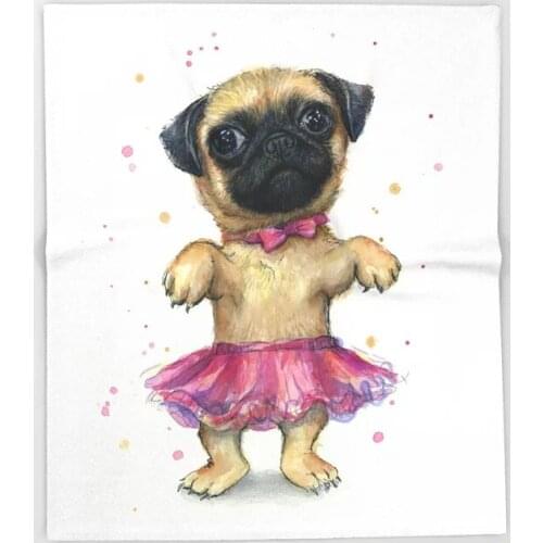 Dog Animal Cartoon Throw Blanket Cute Kids Design Pug Cute Animal Whimsical Dog Blankets for Beds Christmas Decorations for Home