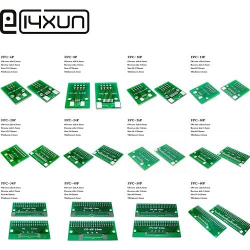 5pcs FFC/FPC Adapter board 6P 8P 10P 12P 20P 24P 26P 30P 40P 50P 60P Plate 0.5 1.0mm to 2.54 mm Flat Cable Socket for PCB LCD