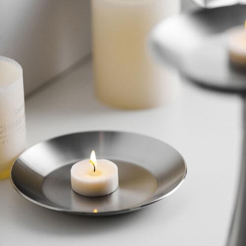 2mm 304 Stainless Steel Candle Holder for 2-inch to 3-inch Pillar Candles Cup Mat Outside Diameter 13.5cm