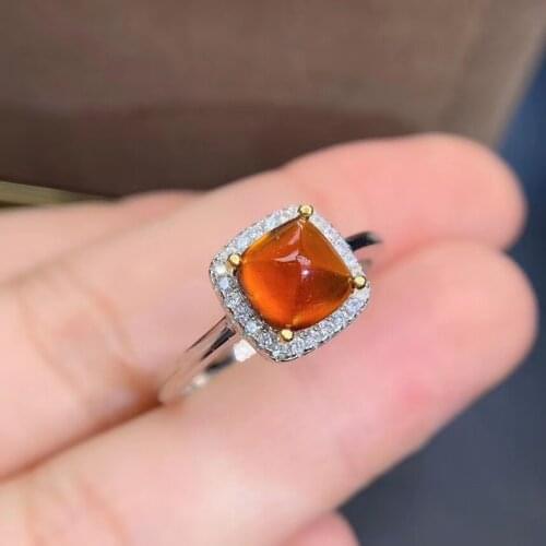 Attractive Fenda gemstone ring for women real 925 silver gold plated natural gem certified girl birthday gift lucky birthstone